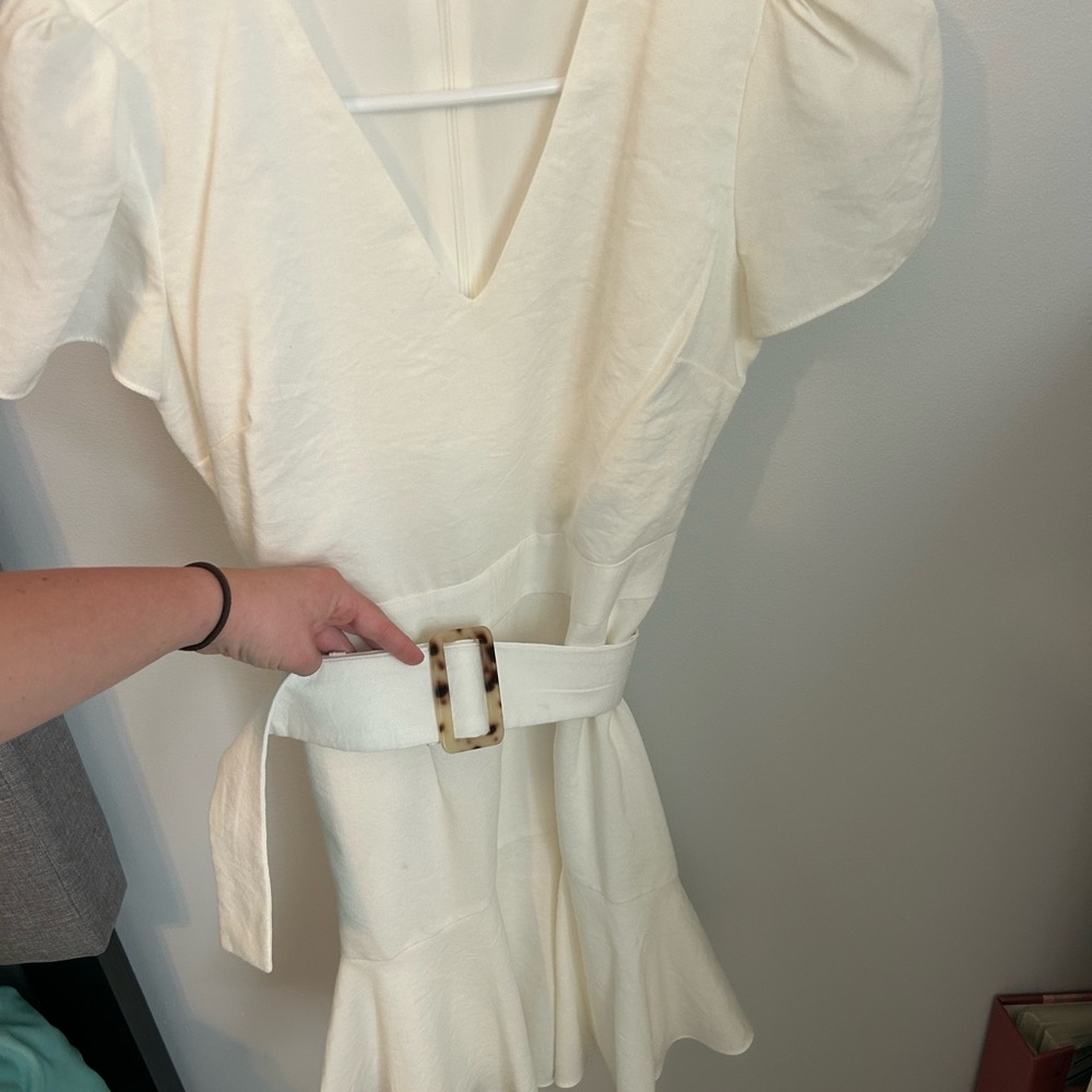 Cream Dress with Belt